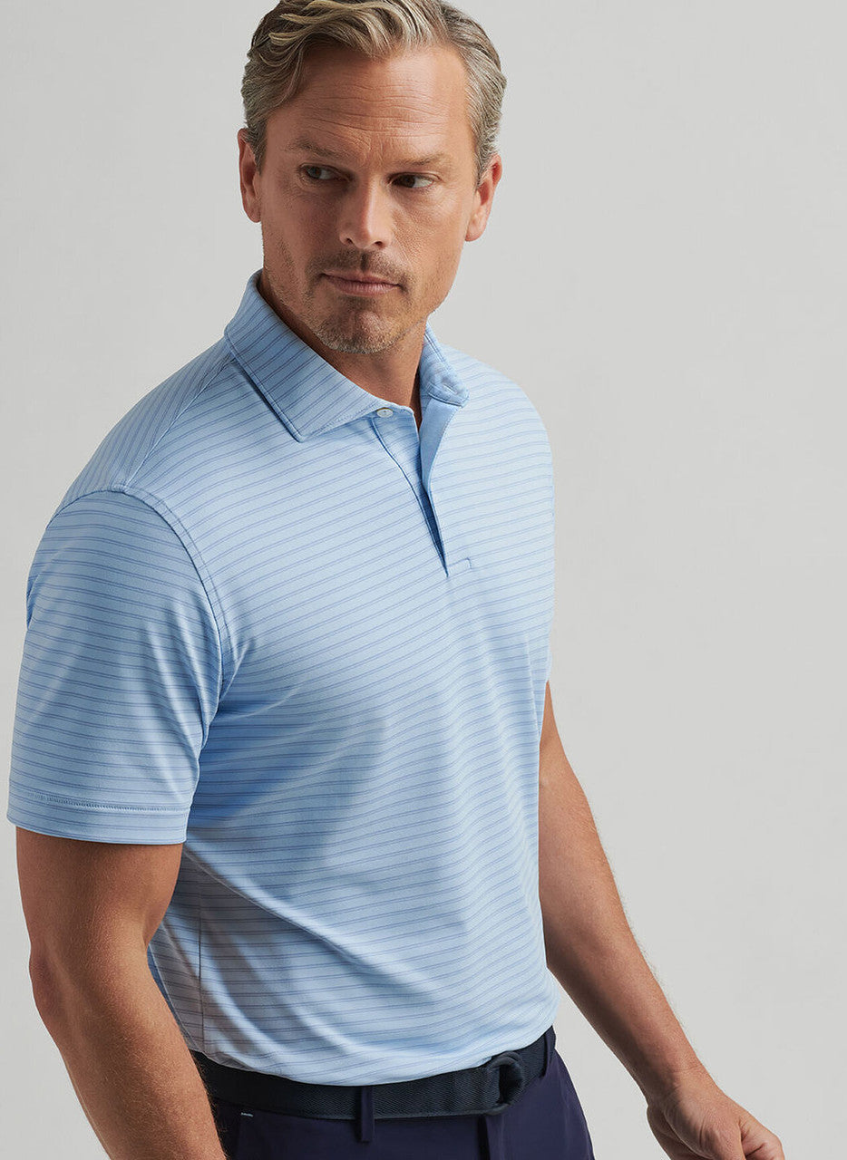 Peter Millar Crown Crafted Bridge Performance Jersey Polo: Blue Frost