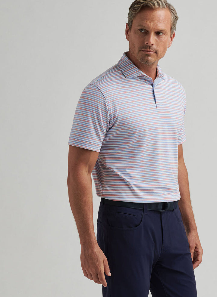 Peter Millar Crown Crafted Cadence Performance Jersey Polo: Blue Frost