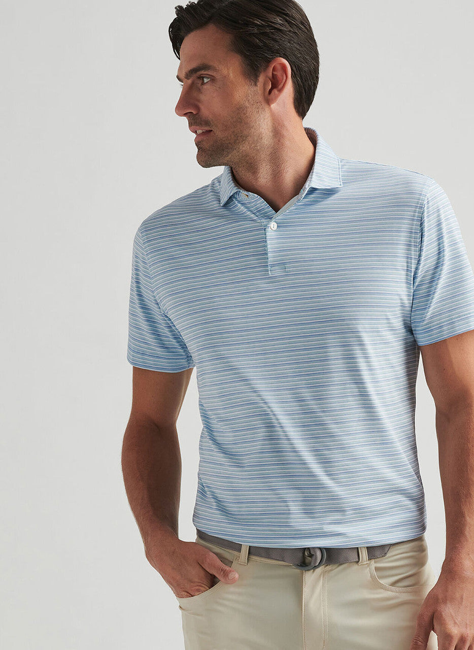 Peter Millar Crown Crafted Cadence Performance Jersey Polo: Blue Spruce