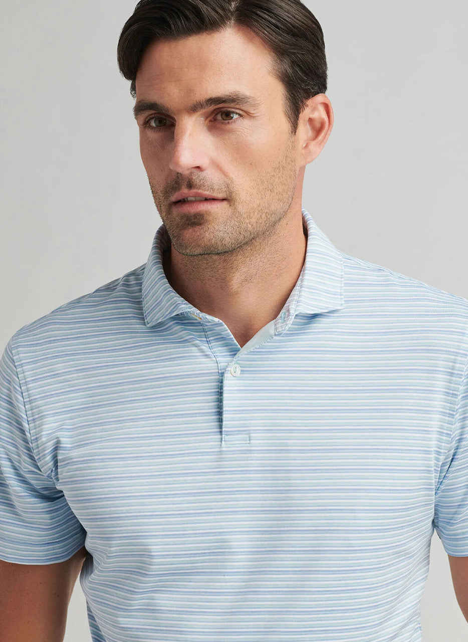 Peter Millar Crown Crafted Cadence Performance Jersey Polo: Blue Spruce