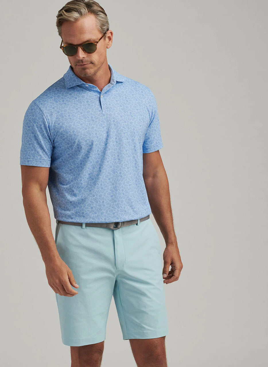 Peter Millar Crown Crafted Botanical Performance Jersey Polo: Blue Frost