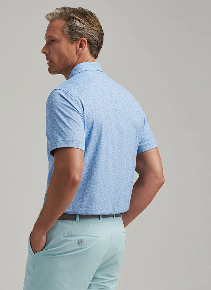 Peter Millar Crown Crafted Botanical Performance Jersey Polo: Blue Frost