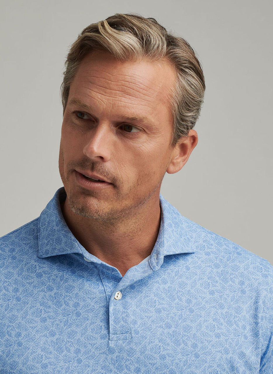 Peter Millar Crown Crafted Botanical Performance Jersey Polo: Blue Frost