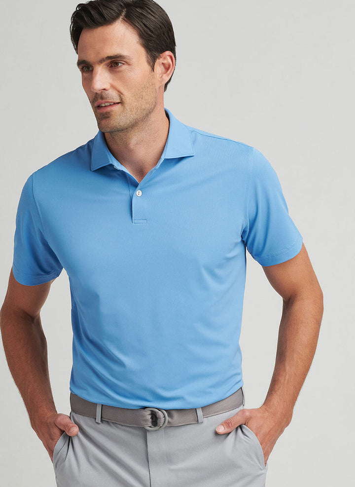 Peter Millar Crown Crafted Soul Performance Mesh Polo: Fountain Blue