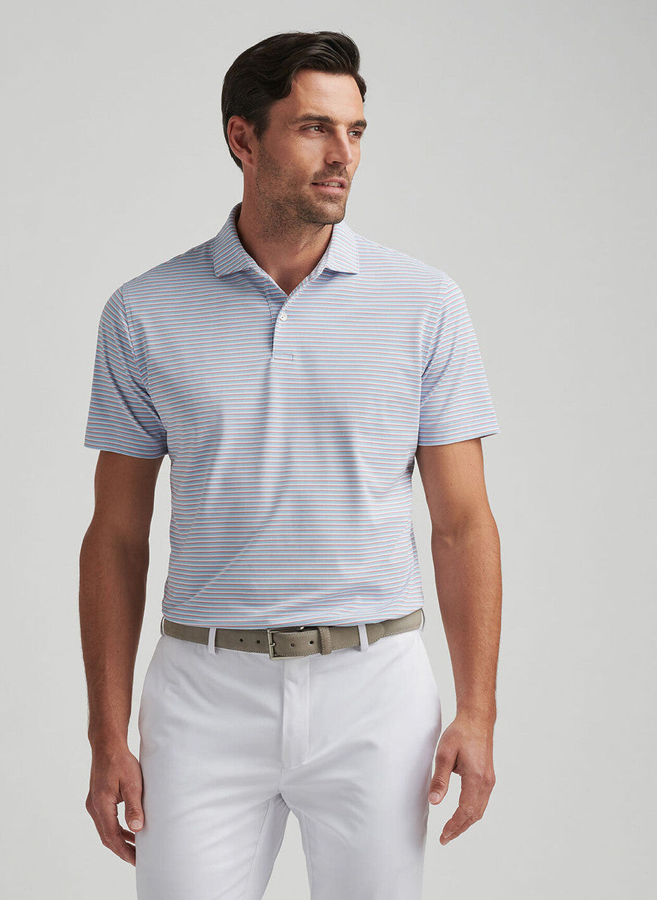 Peter Millar Crown Crafted Tempo Performance Mesh Polo: Blue Frost