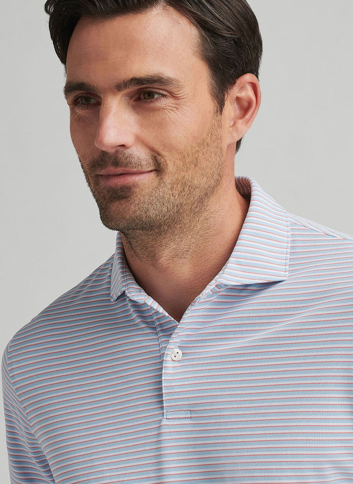 Peter Millar Crown Crafted Tempo Performance Mesh Polo: Blue Frost