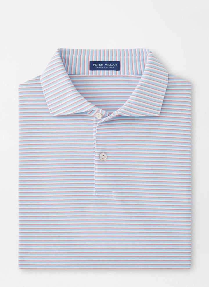 Peter Millar Crown Crafted Tempo Performance Mesh Polo: Blue Frost