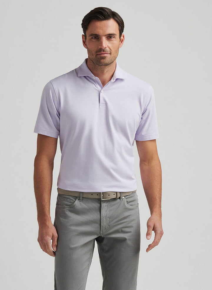 Peter Millar Crown Crafted Albatross Cotton Blend Piqué Polo: Lavender Moon