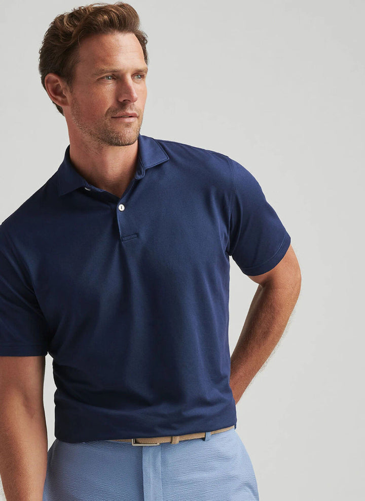 Peter Millar Crown Crafted Albatross Cotton Blend Piqué Polo: Navy