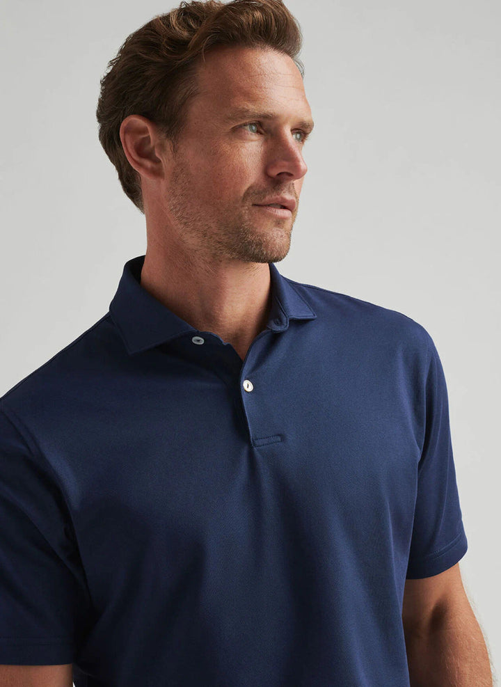 Peter Millar Crown Crafted Albatross Cotton Blend Piqué Polo: Navy