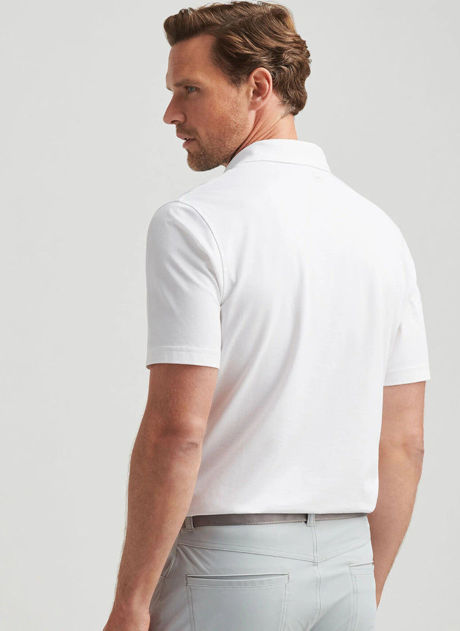 Peter Millar Crown Crafted Albatross Cotton Blend Piqué Polo: White