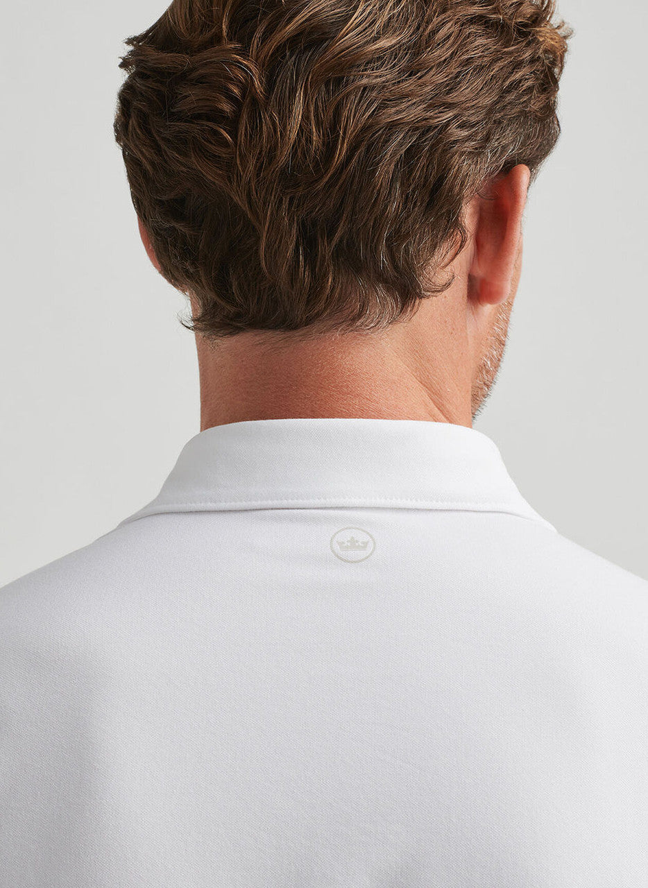 Peter Millar Crown Crafted Albatross Cotton Blend Piqué Polo: White