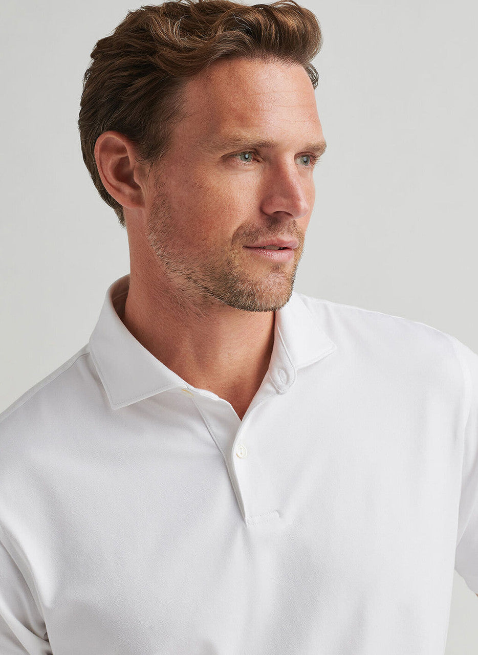 Peter Millar Crown Crafted Albatross Cotton Blend Piqué Polo: White