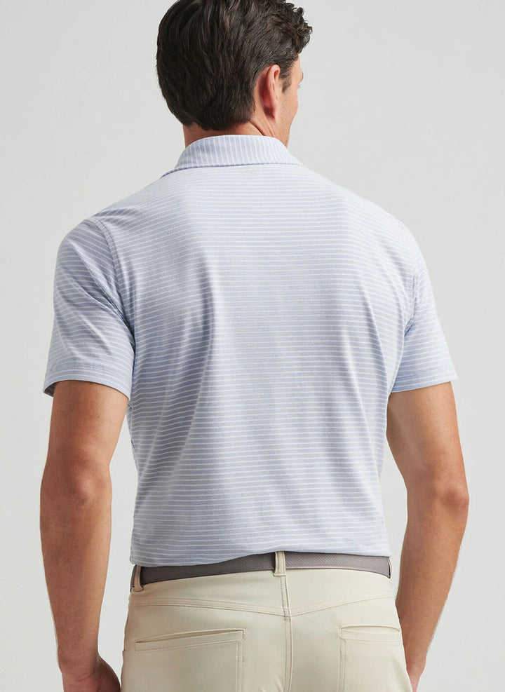 Peter Millar Crown Crafted Albatross Stripe Cotton Blend Piqué Polo: Angelite