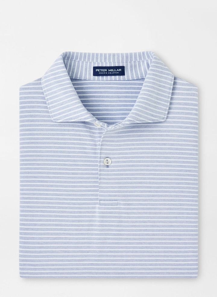 Peter Millar Crown Crafted Albatross Stripe Cotton Blend Piqué Polo: Angelite