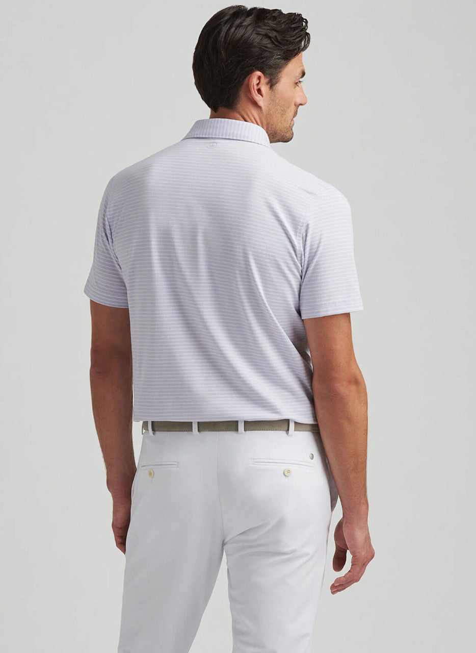 Peter Millar Crown Crafted Albatross Stripe Cotton Blend Piqué Polo: Lavender Moon