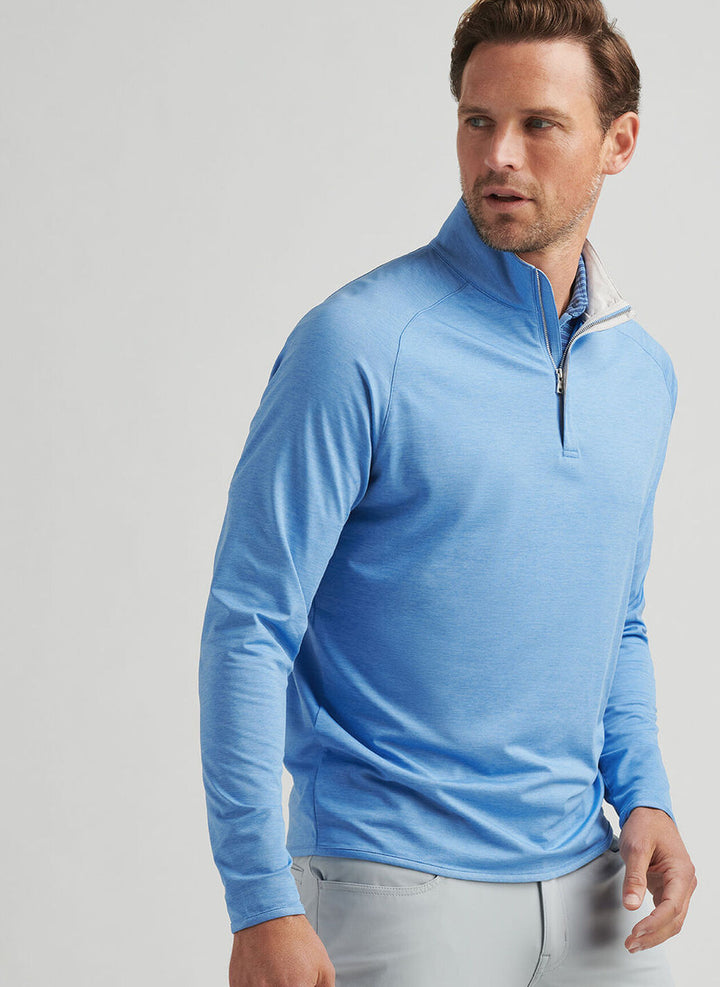 Peter Millar Crown Crafted Stealth Performance Quarter-Zip: Fountain Blue