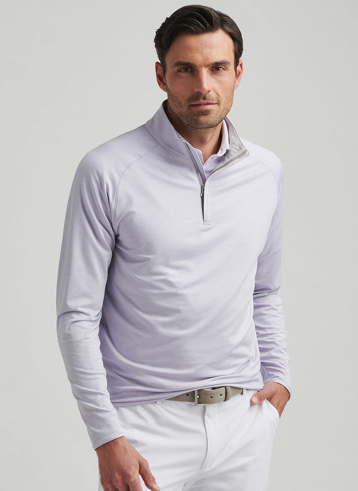 Peter Millar Crown Crafted Stealth Performance Quarter-Zip: Lavender Moon