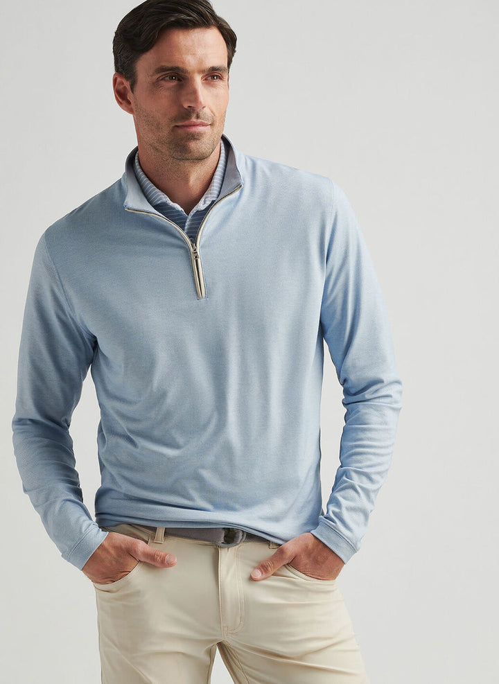 Peter Millar Albatross Cotton-Blend Piqué Quarter-Zip: Angelite