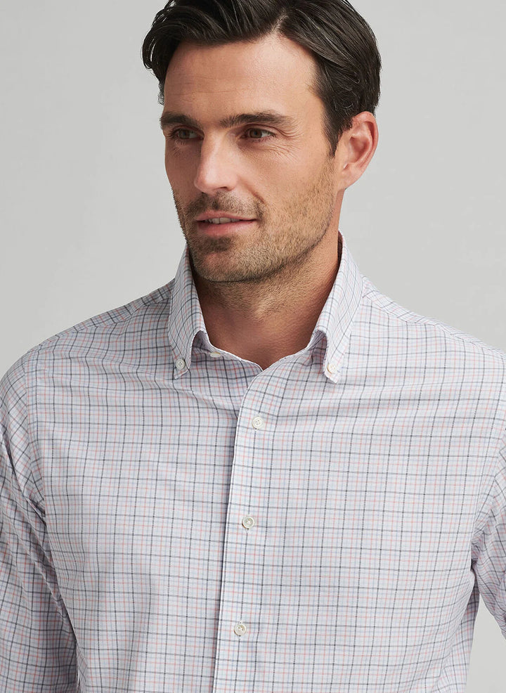 Peter Millar Crown Crafted Getz Performance Poplin Sport Shirt: Navy