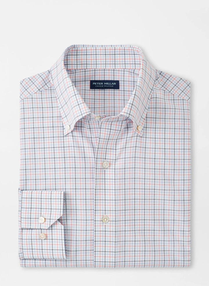 Peter Millar Crown Crafted Getz Performance Poplin Sport Shirt: Navy