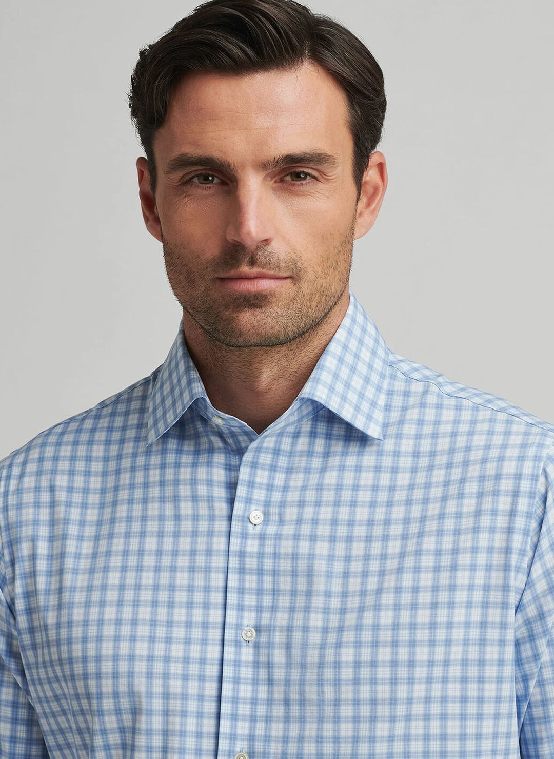 Peter Millar Crown Crafted Coltrane Performance Poplin Sport Shirt: Angelite