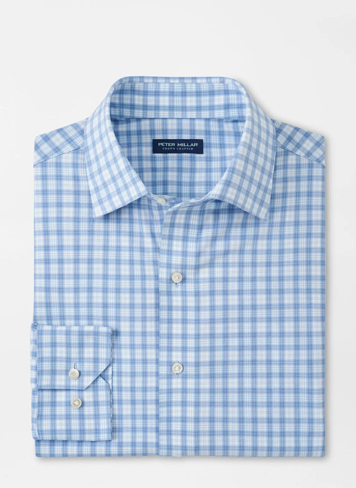 Peter Millar Crown Crafted Coltrane Performance Poplin Sport Shirt: Angelite