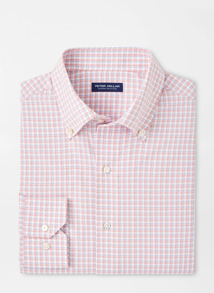 Peter Millar Crown Crafted Mingus Performance Poplin Sport Shirt: Pink Crepe