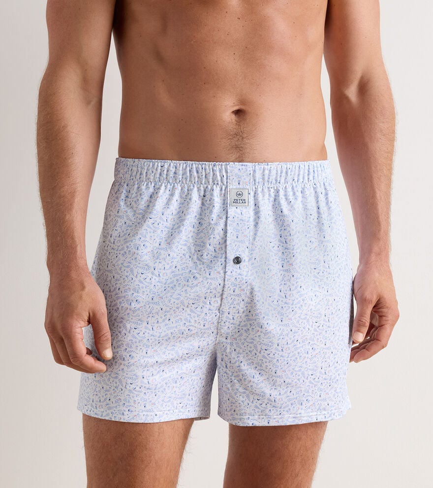 Peter Millar Nice Shot Performance Boxer Short: White