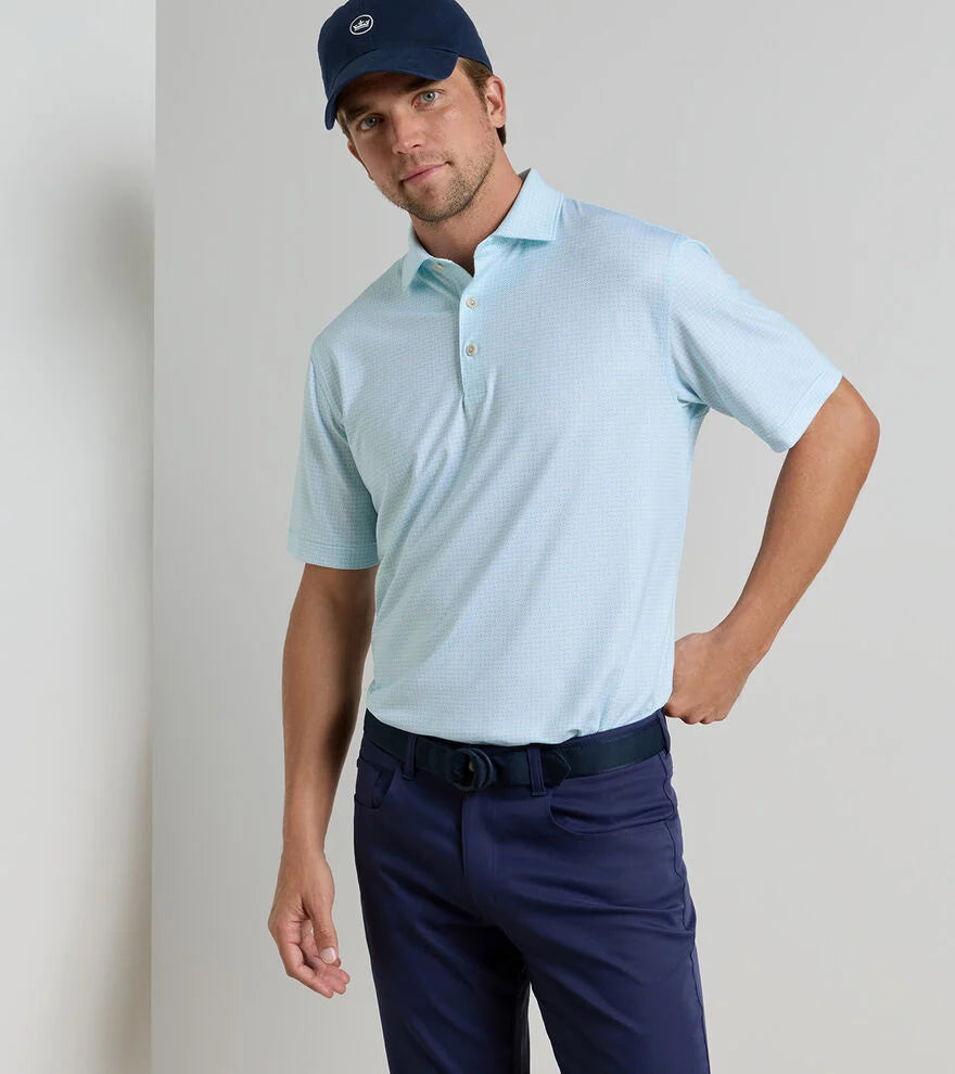 Peter Millar Ashgrove Performance Jersey Polo with Pimento Cheese: Clearwater
