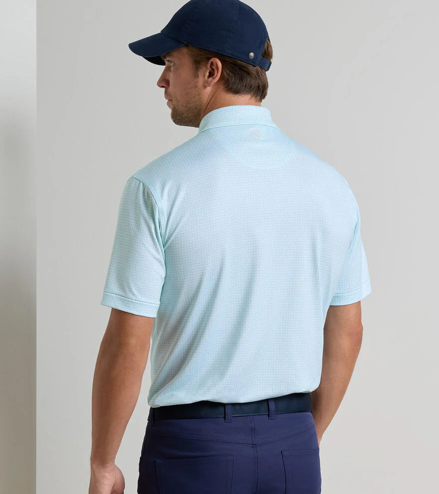 Peter Millar Ashgrove Performance Jersey Polo with Pimento Cheese: Clearwater