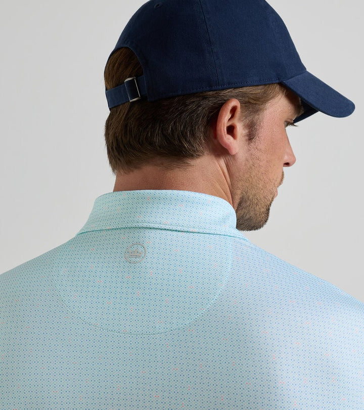 Peter Millar Ashgrove Performance Jersey Polo with Pimento Cheese: Clearwater