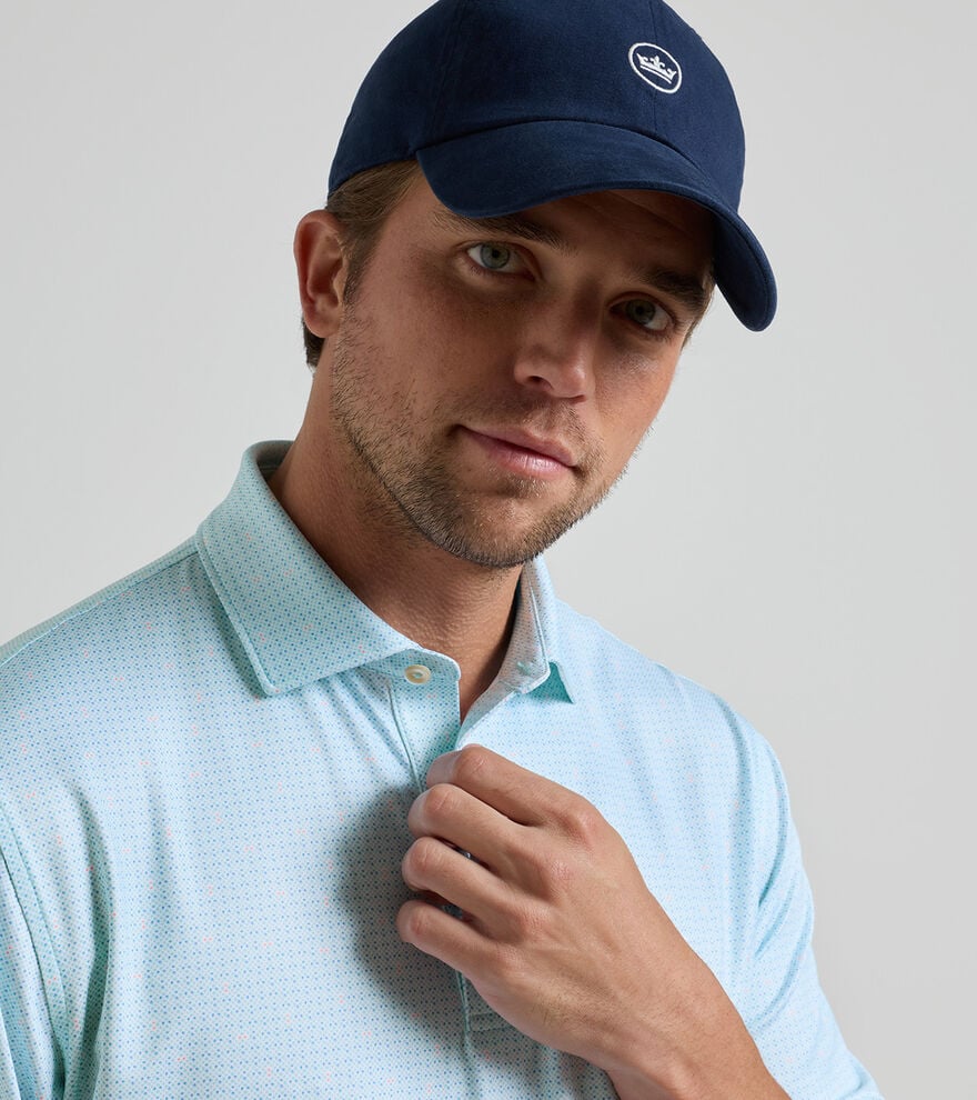Peter Millar Ashgrove Performance Jersey Polo with Pimento Cheese: Clearwater