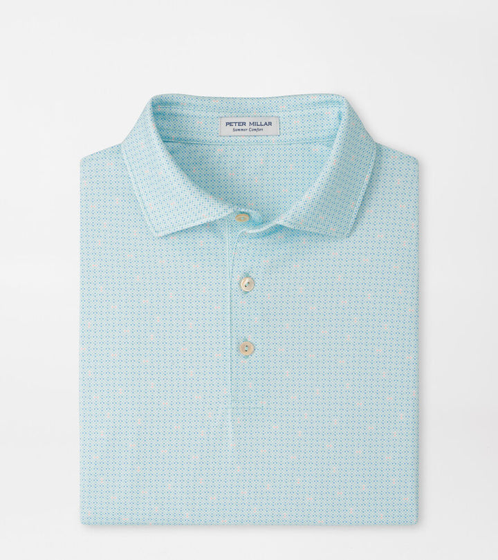Peter Millar Ashgrove Performance Jersey Polo with Pimento Cheese: Clearwater