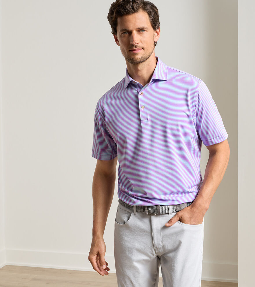 Peter Millar Hales Performance Jersey Polo Lake Murray Dam Towers: Purple Iris