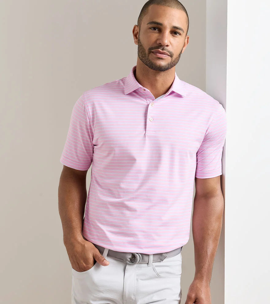 Peter Millar Dunnes Performance Jersey Polo: Pink Parfait