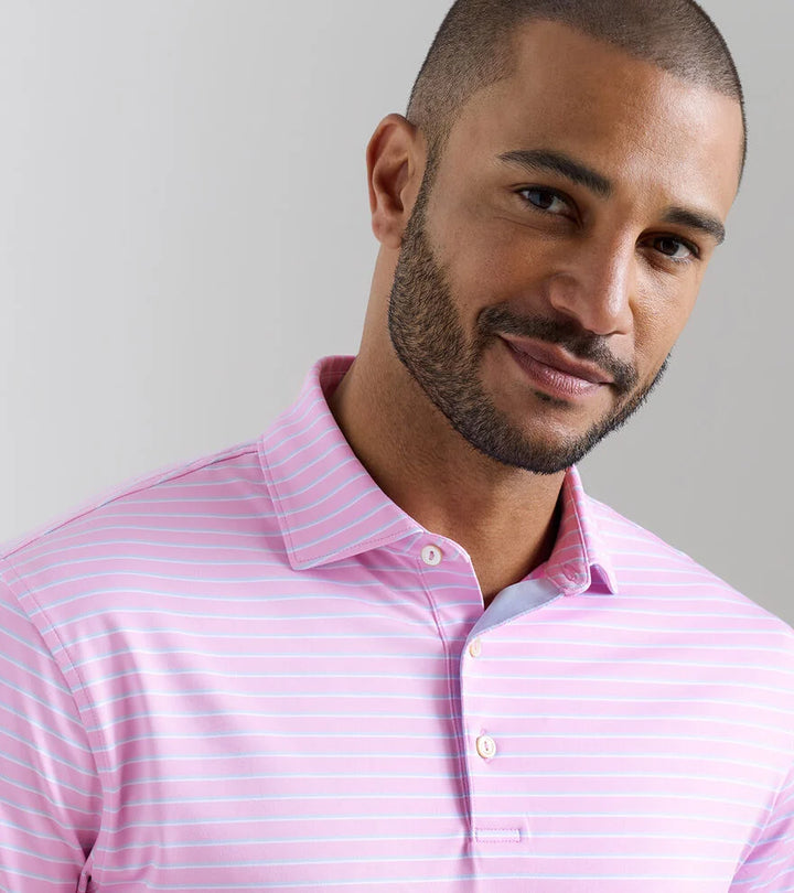 Peter Millar Dunnes Performance Jersey Polo: Pink Parfait