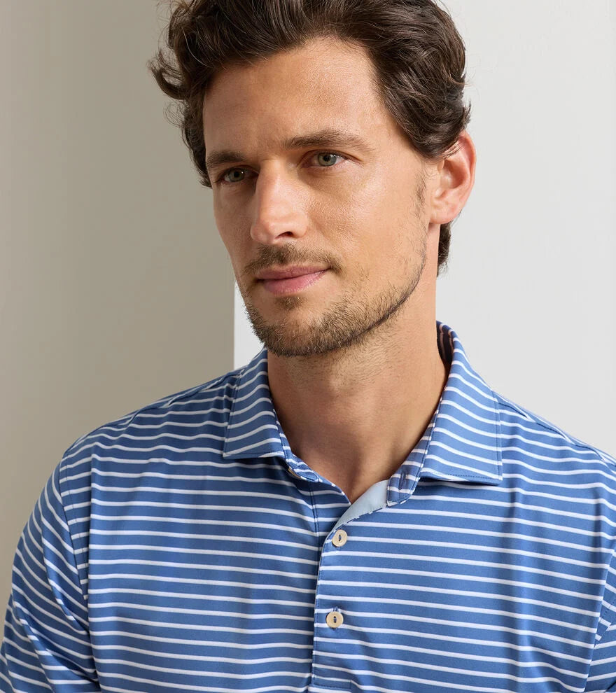 Peter Millar Dunnes Performance Jersey Polo: Windsor Blue