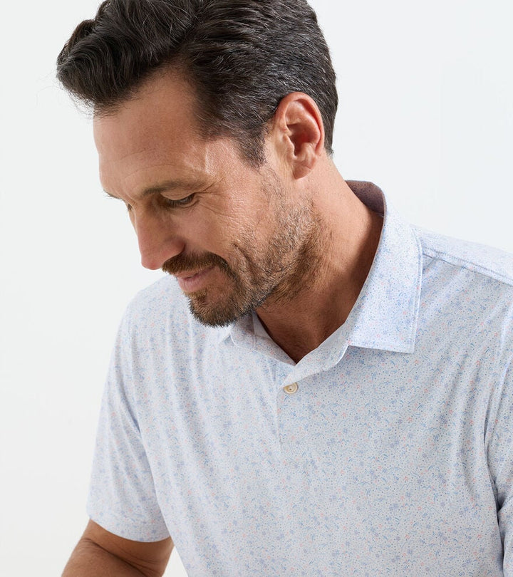 Peter Millar Featherweight Land of the Free Performance Polo: White
