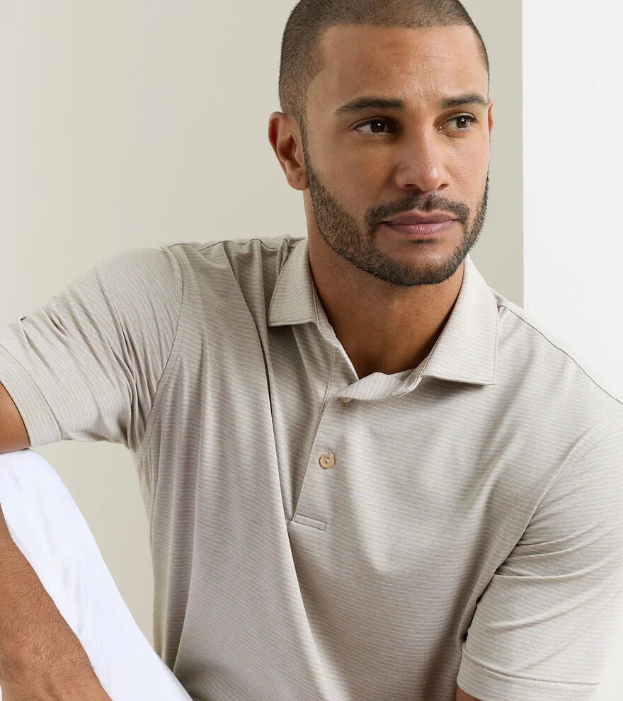 Peter Millar Highlands Performance Jersey Polo: Biscuit