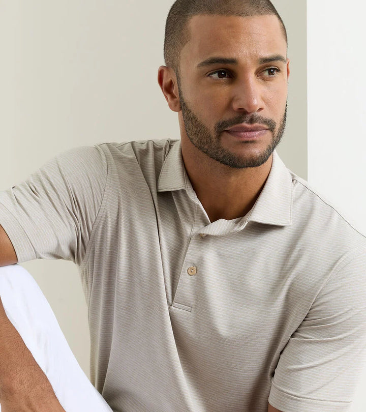 Peter Millar Highlands Performance Jersey Polo: Biscuit
