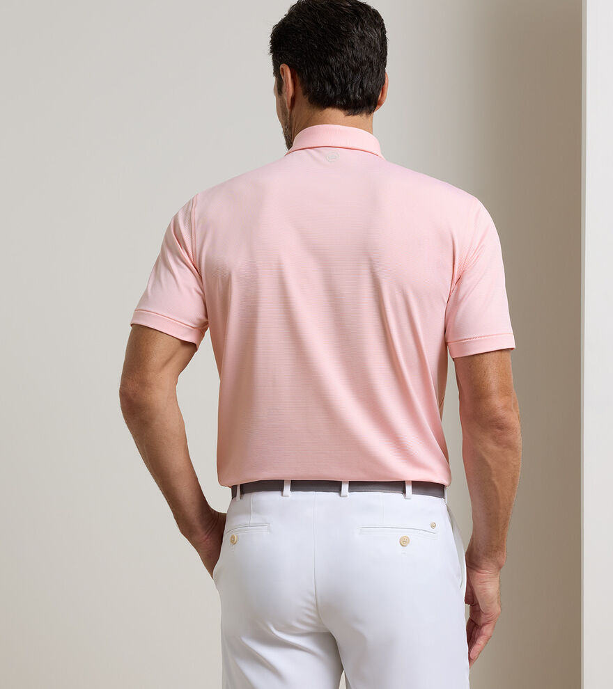 Peter Millar Jubilee Performance Jersey Polo with Pimento Cheese: Summer Apricot