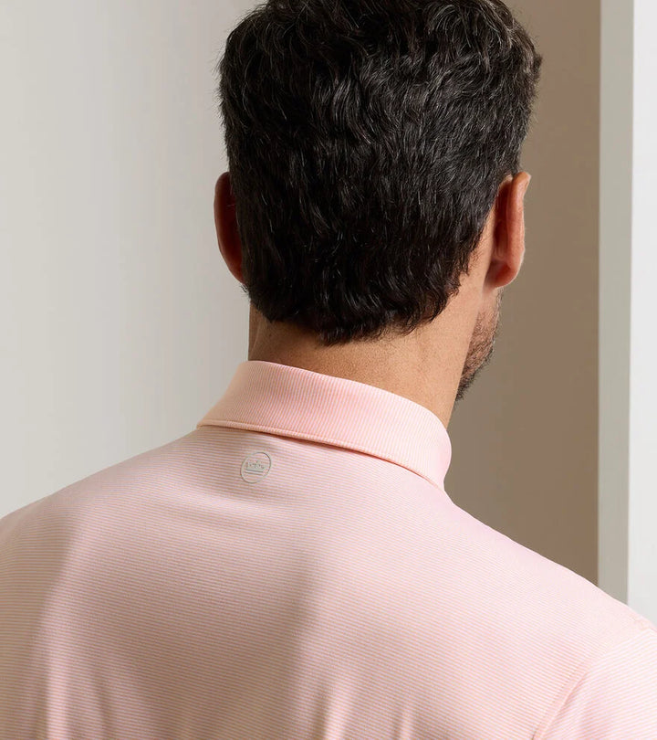 Peter Millar Jubilee Performance Jersey Polo with Pimento Cheese: Summer Apricot