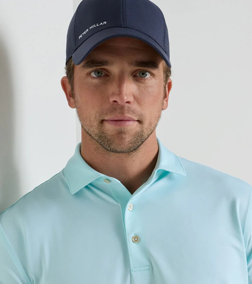 Peter Millar Holden Performance Jersey Polo with Pimento Cheese: Clearwater