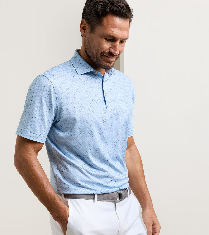 Peter Millar Pennants Performance Jersey Polo: Stream Blue