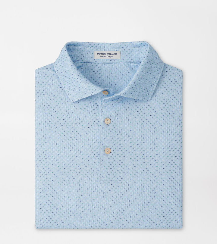 Peter Millar Pennants Performance Jersey Polo: Stream Blue