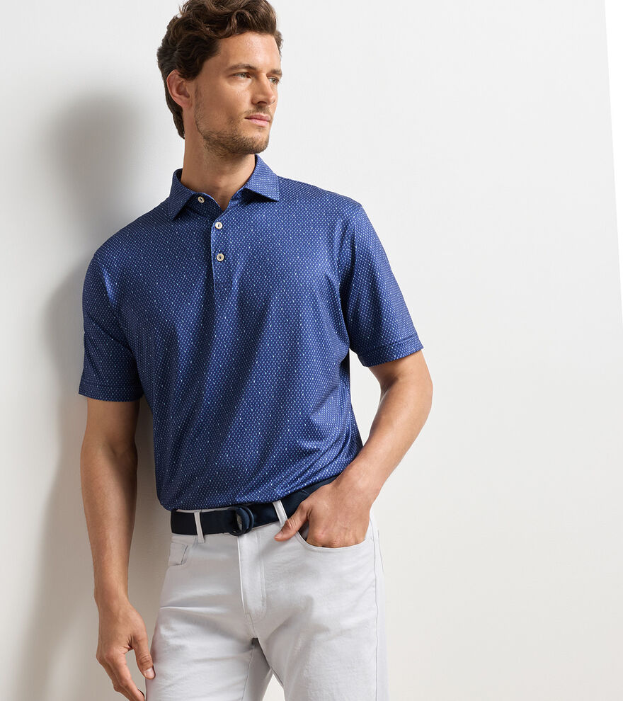 Peter Millar In The Rough Performance Jersey Polo: Sport Navy