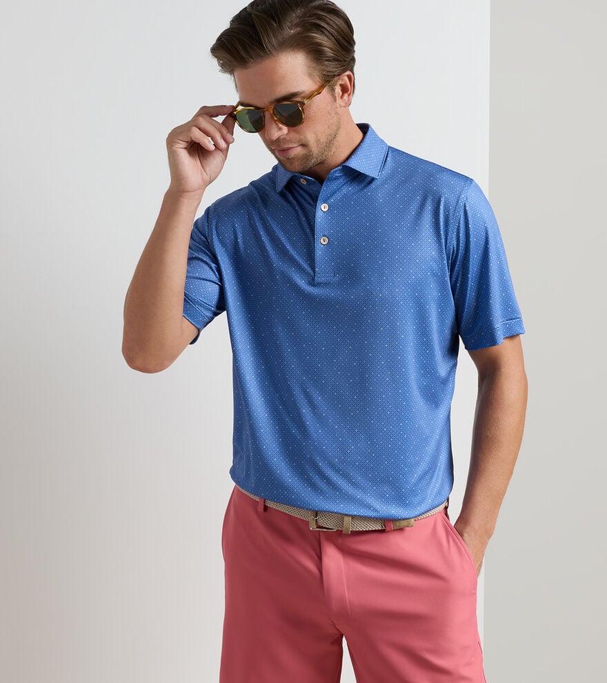 Peter Millar Barrier Performance Jersey Polo: Windsor Blue