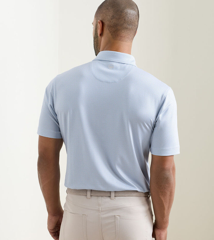 Peter Millar Phoenix Performance Jersey Polo: White/Bluebird