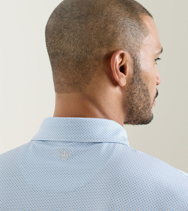 Peter Millar Phoenix Performance Jersey Polo: White/Bluebird
